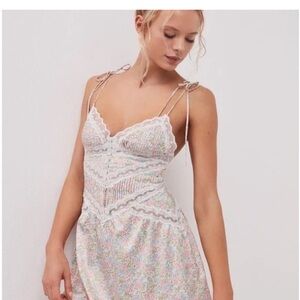 For Love And Lemons Pastel Floral Mini Dress
